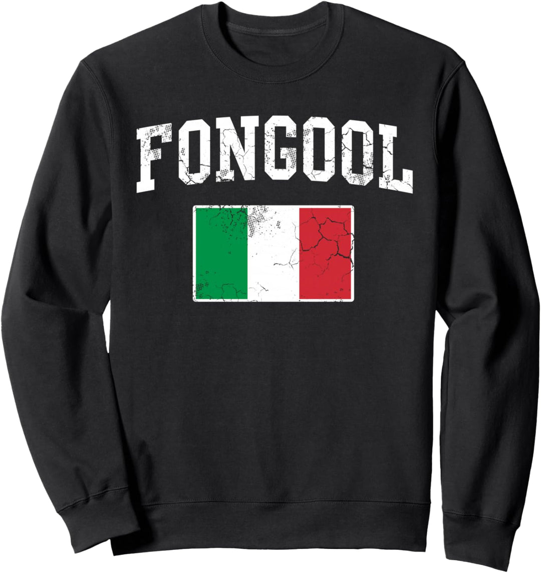 Fongool Italian Flag Italy Italia Vintage Distressed Sweatshirt