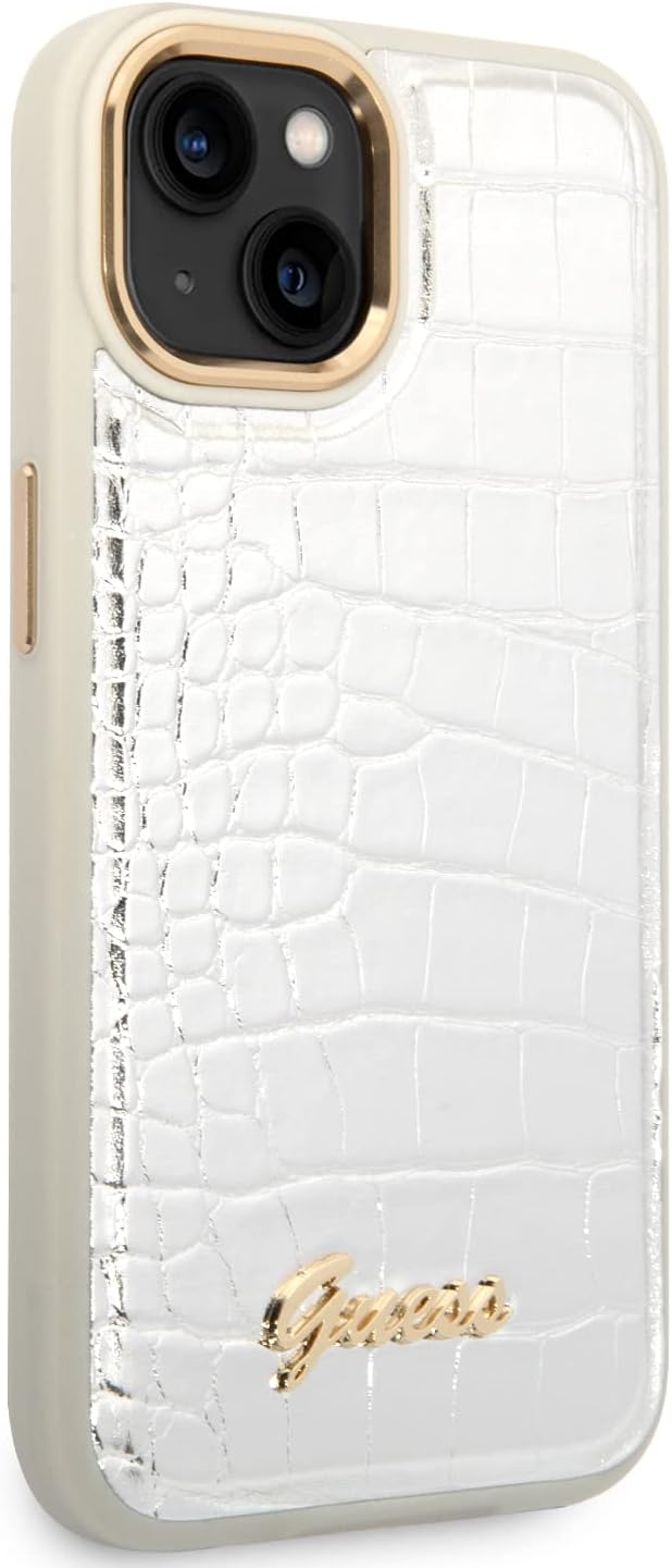 Guess GUHCP14MHGCRHS hülle für iPhone 14 Plus 6,7" Silber/Silver hardcase Croco Collection
