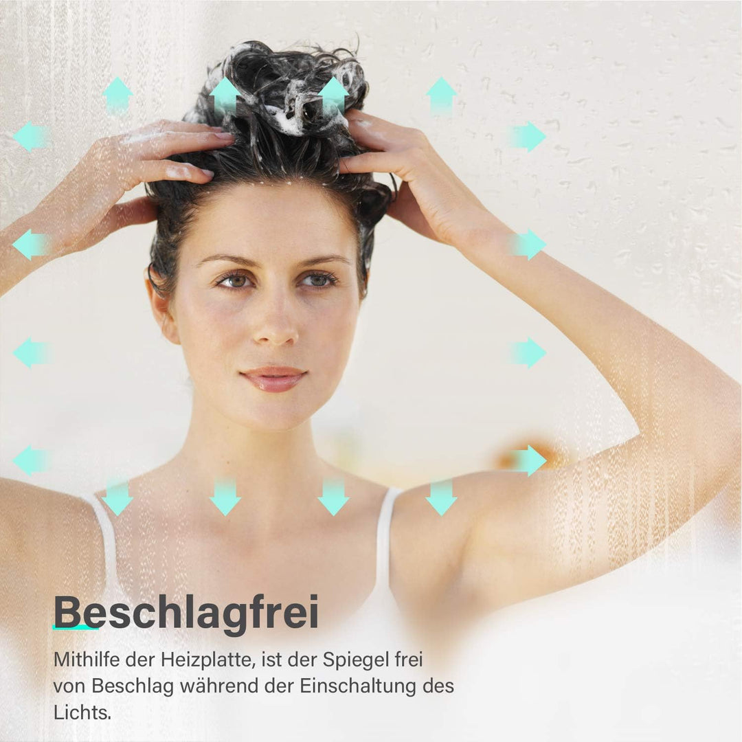 SONNI Badspiegel mit Beleuchtung 50x70cm beschlagfrei Badezimmer Wandspiegel mit Touch-Schalter Spie