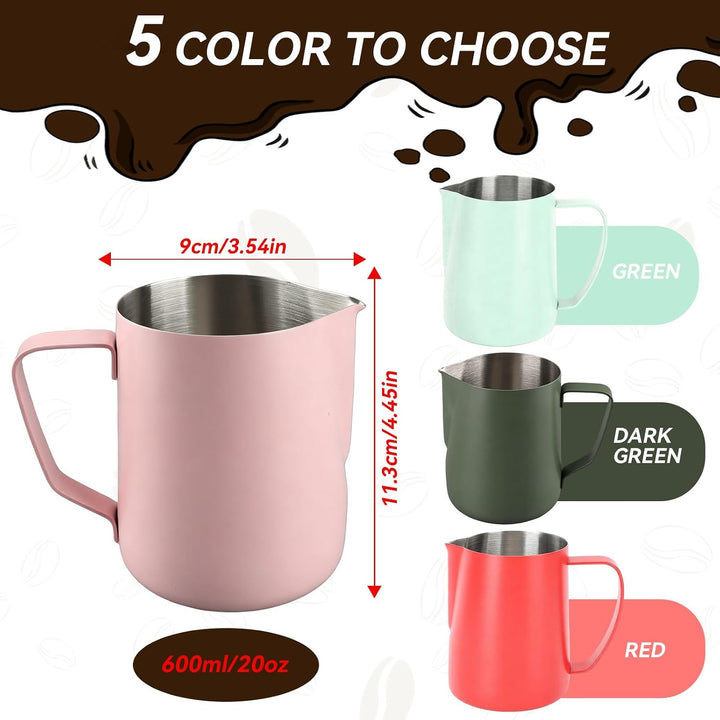 Milchkännchen Edelstahl 480ml, Milchaufschäumkrug Espresso Dampfkrug, Milchaufschäumbecher Milch Pit
