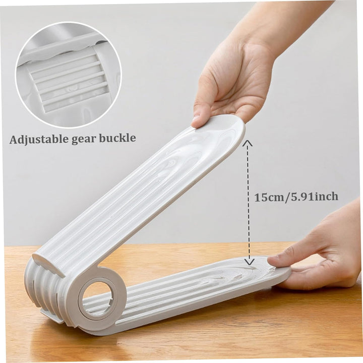 Schuhschlitz-Organizer, 4 Stück, verstellbarer Schuhstapler, 4 Ebenen, PP, platzsparend, zweilagige