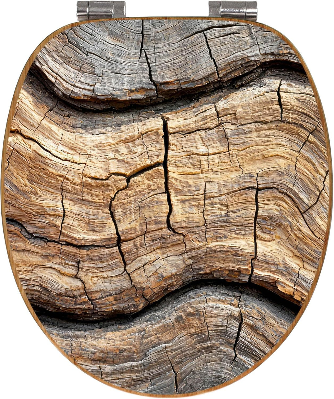 banjado Design WC Sitz Bambus Absenkautomatik 45,8x37,5cm - Toilettendeckel mit Absenkautomatik Holz