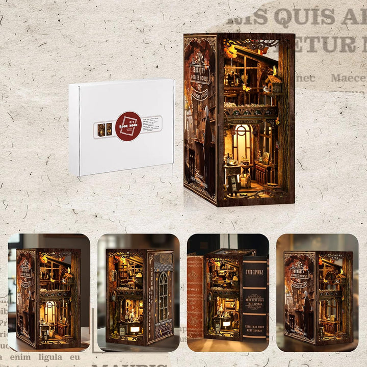 LUMYCE Book Nook Kit für Erwachsene Holzpuzzle DIY Miniatur Haus 3D Puppenhaus - Buchstütze für Büch