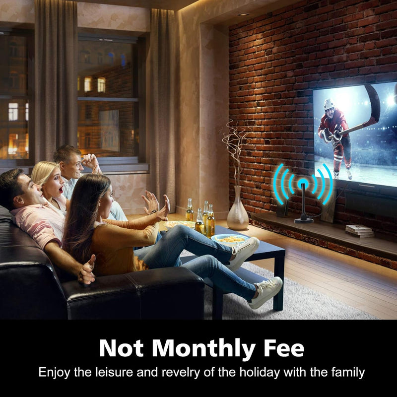 [2023 Neuest] Interne TV-Antenne, Verstärkte HDTV-Antenne mit Signalverstärker 4K HD VHF UHF FM für