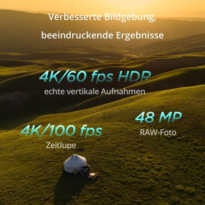 DJI Mini 4 Pro, faltbare mini-Drohne mit 4K HDR-Videokamera, unter 249 g, 34 Minuten Flugzeit, 20 km