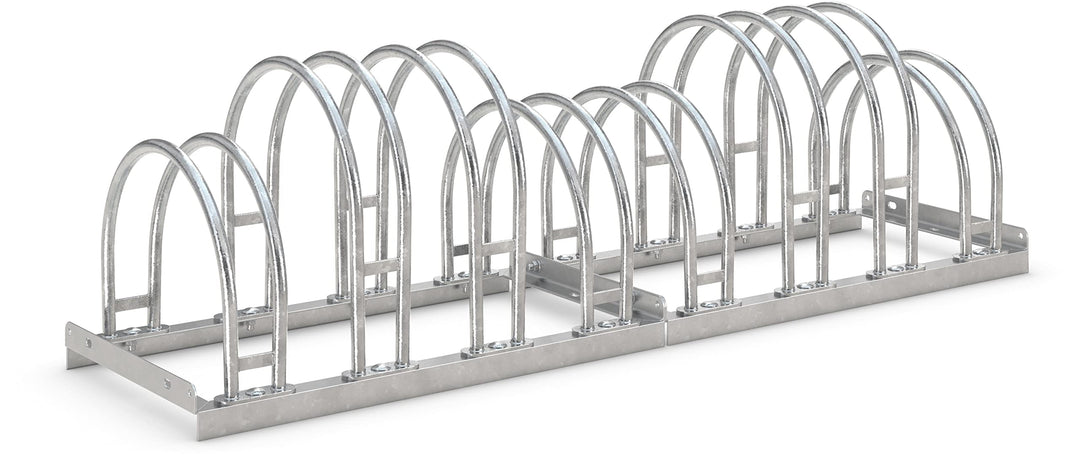 Bogenparker 5158 | Fahrradständer für 8 Fahrräder | beidseitige, abwechselnde Hoch-/Tiefeinstellung
