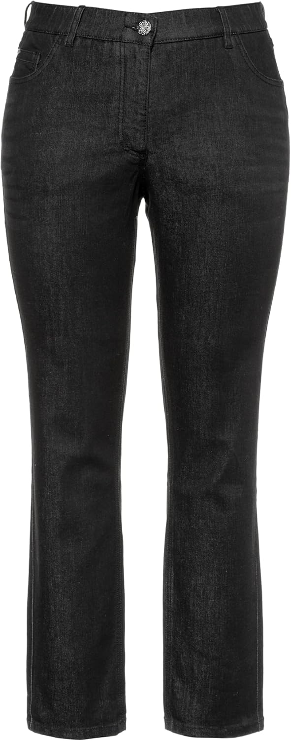 Ulla Popken Damen Basic-Shirt, Rundhals T-Shirt (1er Pack) 23 Schwarz, 23 Schwarz
