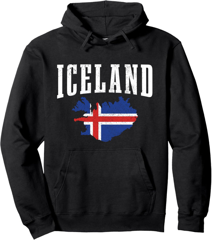 Islandkarte Islandflagge Pullover Hoodie