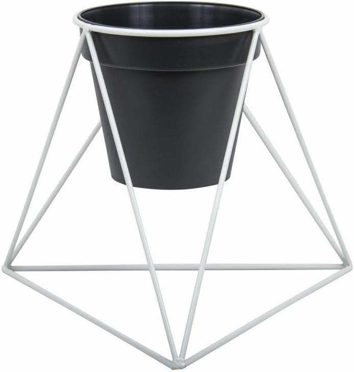 Blumenständer Metall | Weiss Pflanzenständer 40 cm Hoch für Töpfe mit 24 cm Ø | Solider und Minimali