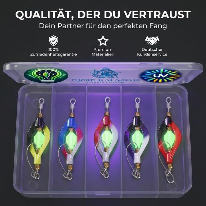 Njord Kalastus Double Spoon Forelle UV-Aktiv und Selbstleuchtend (4g) 5cm Twister Spinner Forelle |