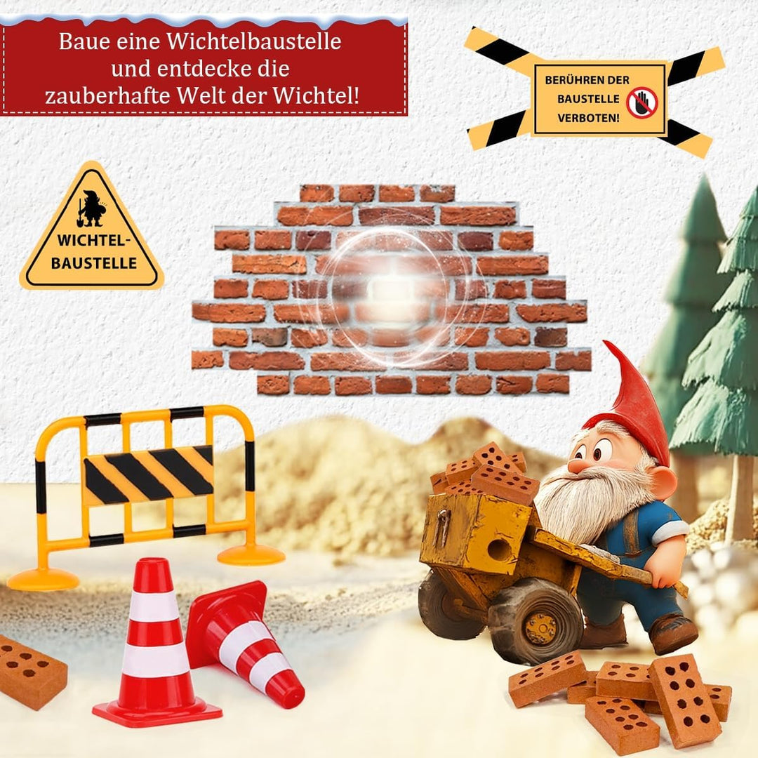 Wichtel Zubehör Baustelle,24Pcs Wichtel Baustelle Set,Miniatur Wichtel Zubehör,Wichteltür Baustelle