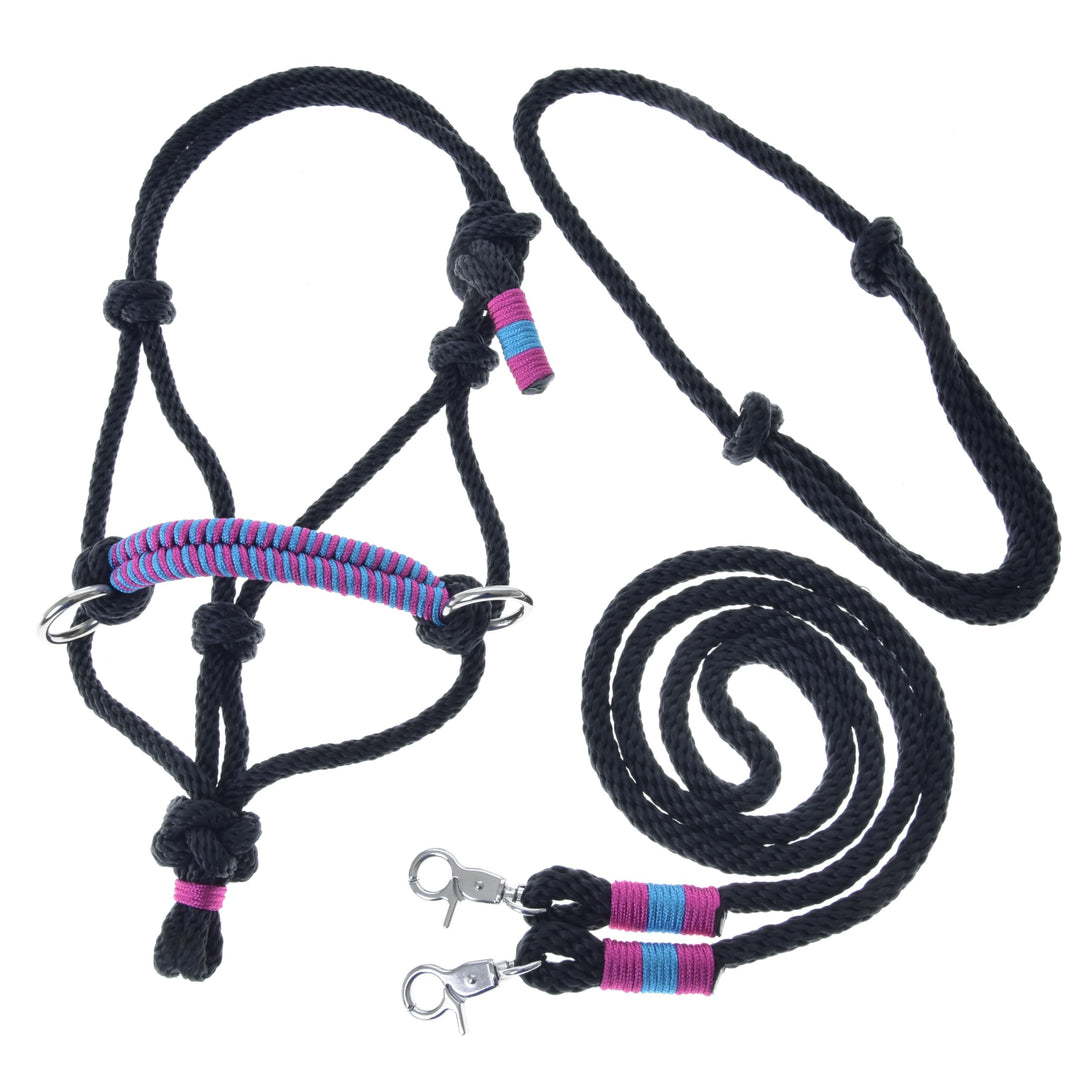 LarDen Hobby Horse Zubehör SeilSet - Halfter mit Zügel & Halsring für Grösse M Steckenpferd - Prinze