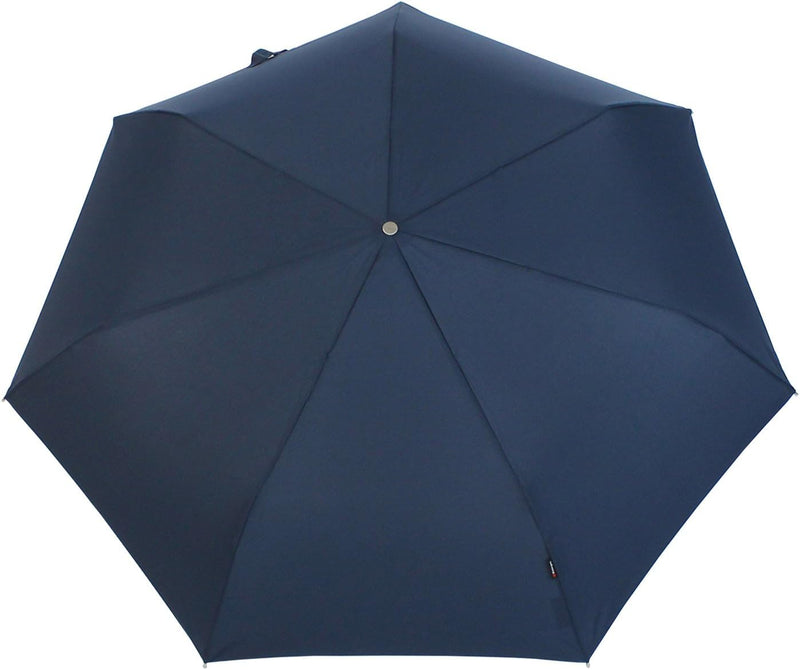 Knirps Regenschirm Slim Duomatic - klein und leicht mit Auf-Zu Automatik - Navy, Navy