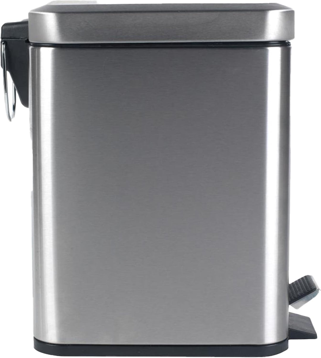 Beldray LA041173SS Treteimer für Badezimmer – Abfalleimer mit rechteckigem Soft-Close-Deckel, Küchen