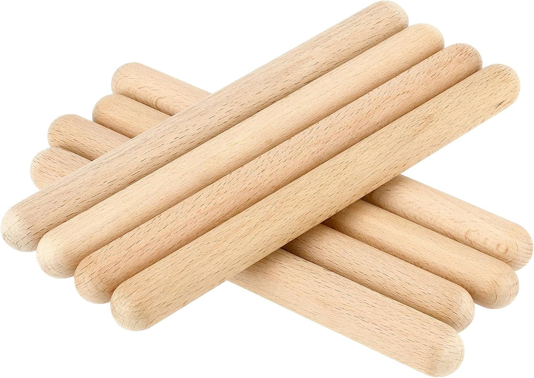 HEIYUET 24 Stück Holz Klanghölzer 20cm Lang, Klangholz Instrument, Klangstäbe Holz Rhythmusstöcke, R