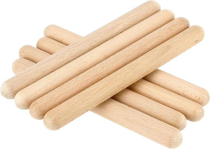HEIYUET 24 Stück Holz Klanghölzer 20cm Lang, Klangholz Instrument, Klangstäbe Holz Rhythmusstöcke, R
