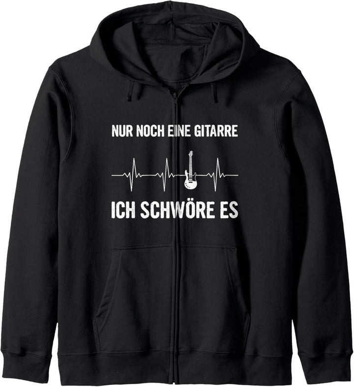 Gitarrist Nur Noch Eine Gitarre Lustiges Gitarren Herzschlag Kapuzenjacke