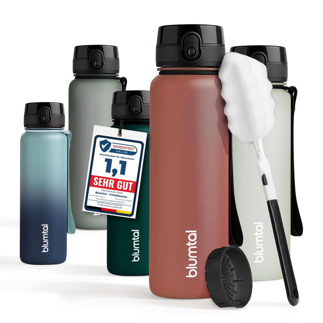 Blumtal Premium Trinkflasche 1l - bruchsichere & auslaufsichere Trinkflasche Sport & Outdoor - Sport