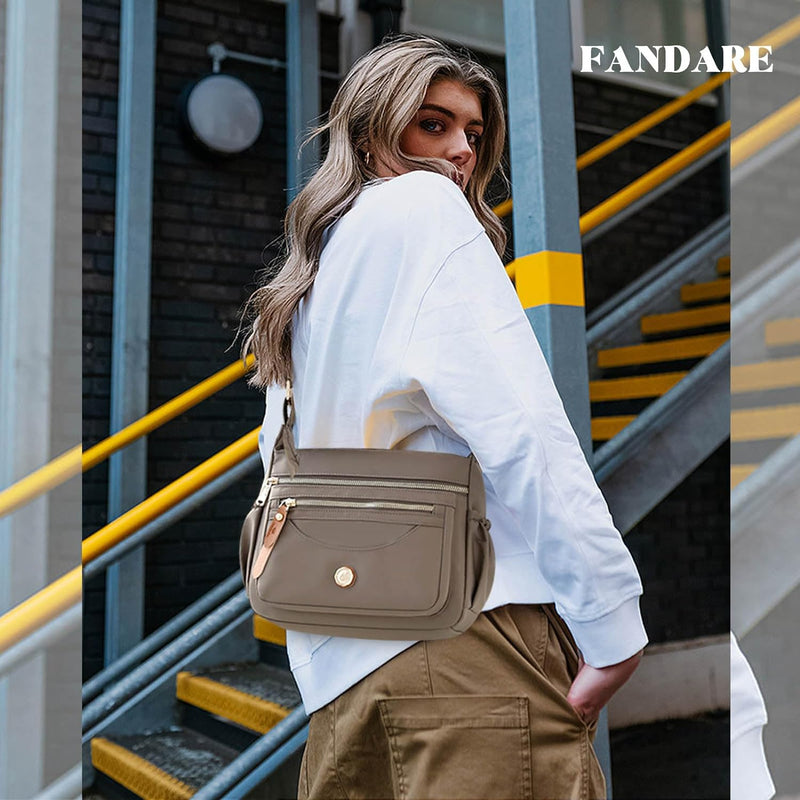 FANDARE Ultraleicht Damen Umhängetasche Nylon Schultertasche Handtaschen Elegant Umhängetasche mit v