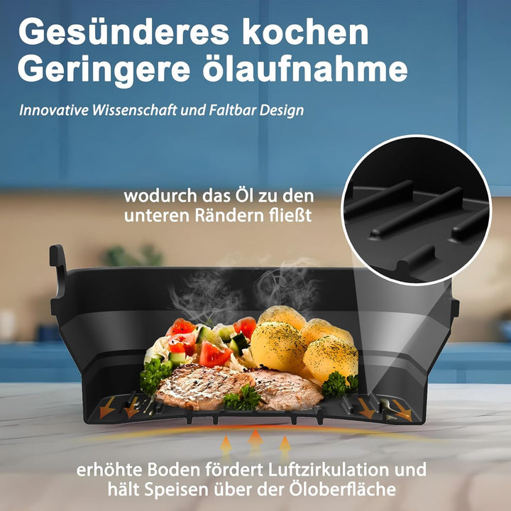 Heissluftfritteuse Zubehör für Philips Airfryer 3000-5000 serie 9L, Faltbar Silikonform Heissluftfri