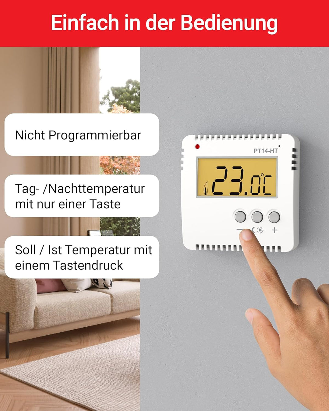 Elektrobock Raumthermostat und Stellantrieb Set, PT14-HT-SEH