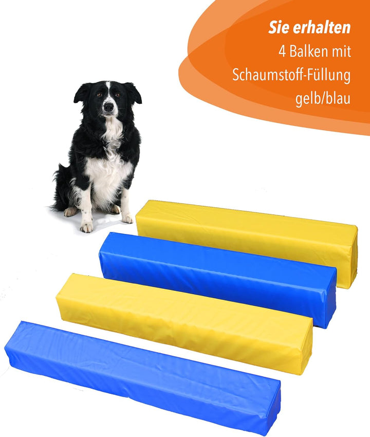 Soft-Weitsprung für Hunde – angstfrei trainieren mit Sicherheit & Spass – FCI-konform – Blau-Gelb –