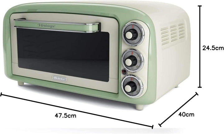 Ariete Vintage-Ofen 979, Retro Elektrobackofen mit 3 Backpositionen, 30 cm Pizzaofen, Max temp. 230°