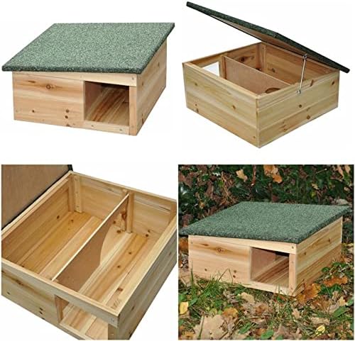 nanook Igelhaus Igelhütte Igelfutterhaus Überwinterung klappbares wetterfestes Dach - ca. 40 x 40 x