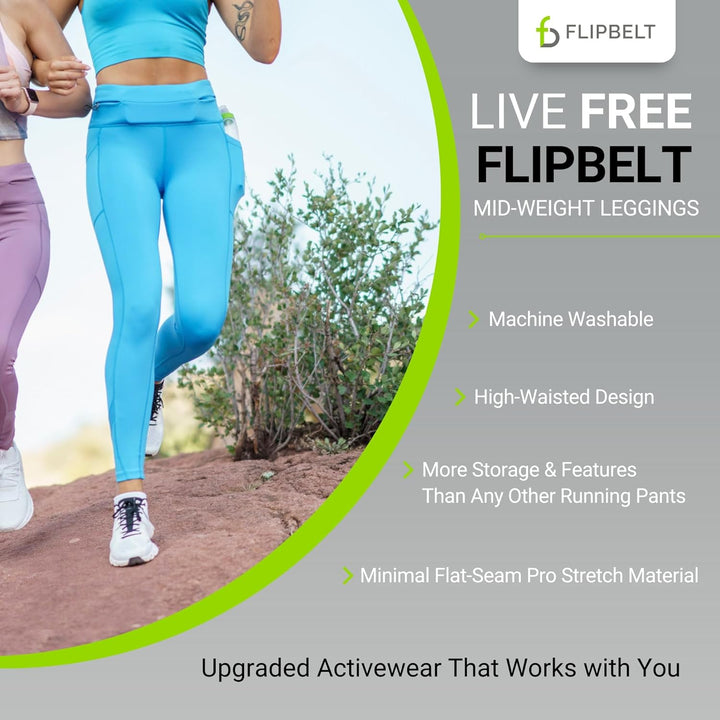 FlipBelt Leggings XS Azurblau, XS Azurblau