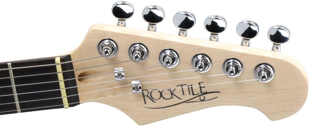 Rocktile Pro ST60-BK E-Gitarre schwarz (1 Humbucker, 2 Single Coils, 22 Bünde, Rosenholz Griffbrett,