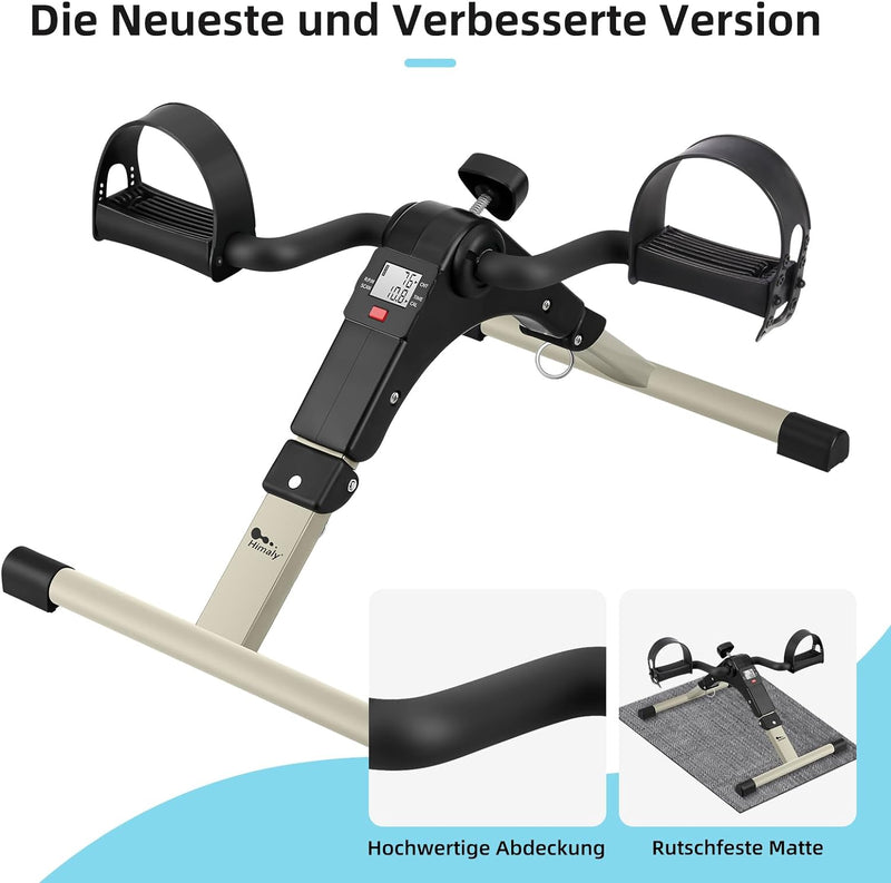 himaly Minibike Heimtrainer Bewegungstrainer Pedaltrainer Trainingsgerät Fitnessgerät mit LCD-Monito