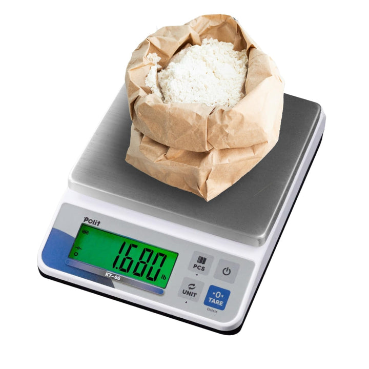 Polit KT-66 Digitale Küchenwaage 18 lb – Hochkapazitäts-Lebensmittel- & Universalwaage mit 0,5 g Prä