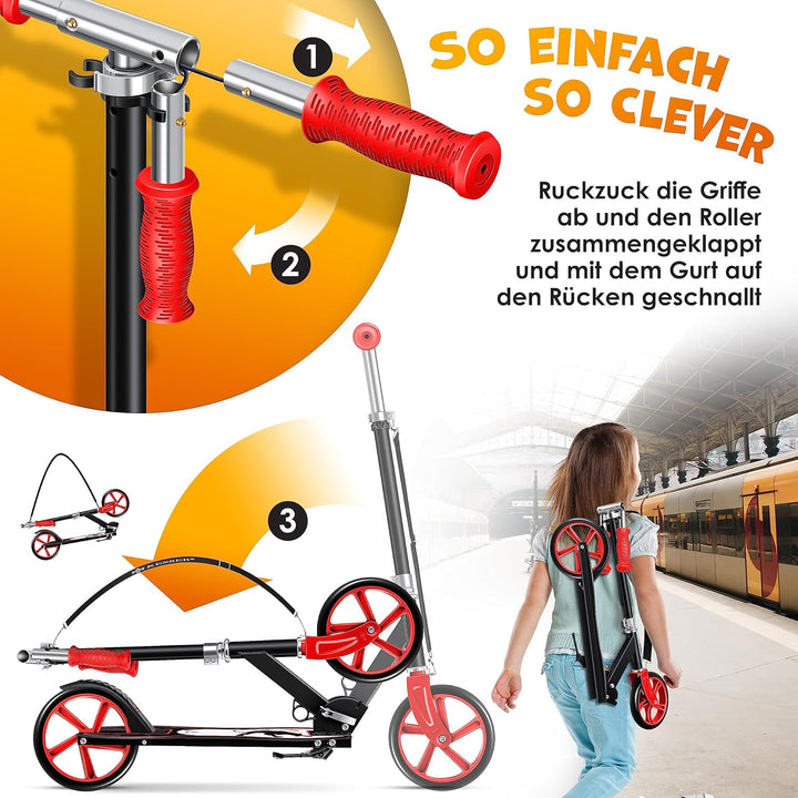 KESSER® Scooter Roller Kinderroller Cityroller Tretroller Kickroller Kickscooter Panther (White), Pa