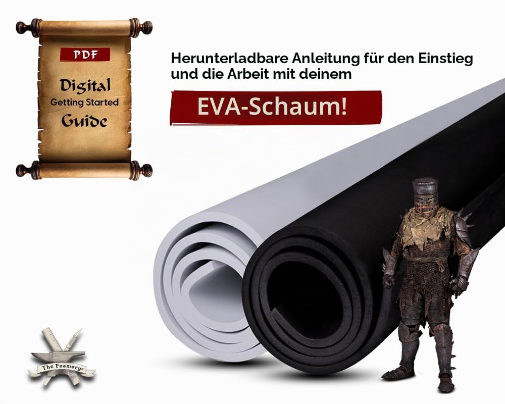 EVA-Schaumstoff Cosplay – 10 mm (1 mm bis 10 mm) – Schwarz oder Weiss – 35,6 x 99,1 cm Blatt – ultra