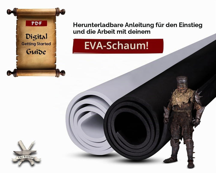 EVA-Schaumstoff Cosplay – 10 mm (1 mm bis 10 mm) – Schwarz oder Weiss – 35,6 x 99,1 cm Blatt – ultra