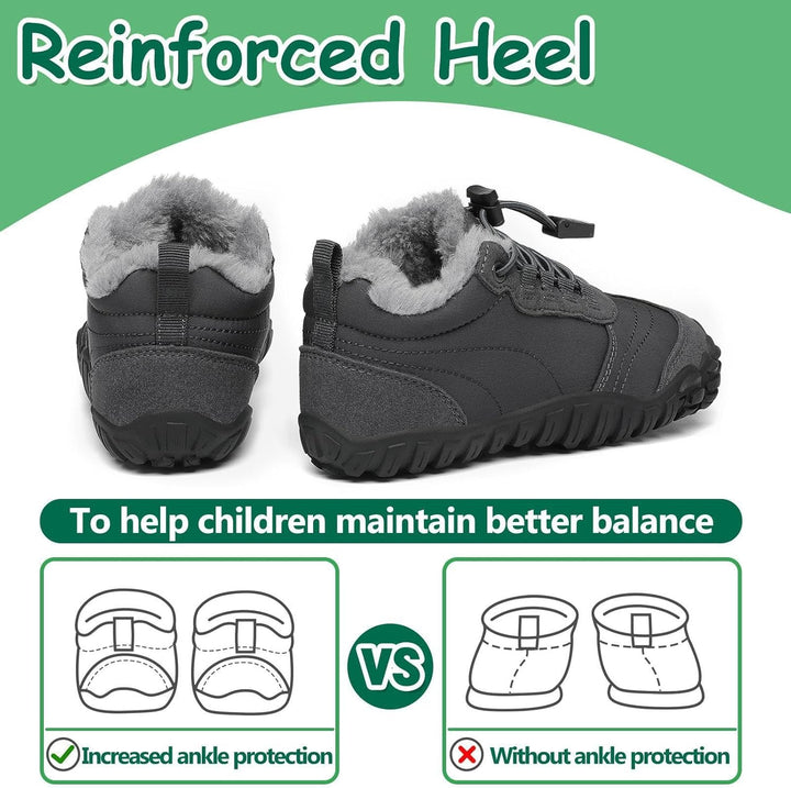 SAGUARO Kinder Winter Barfussschuhe Winterschuhe Warme Gefüttert Wanderschuhe Leicht rutschfest Wint
