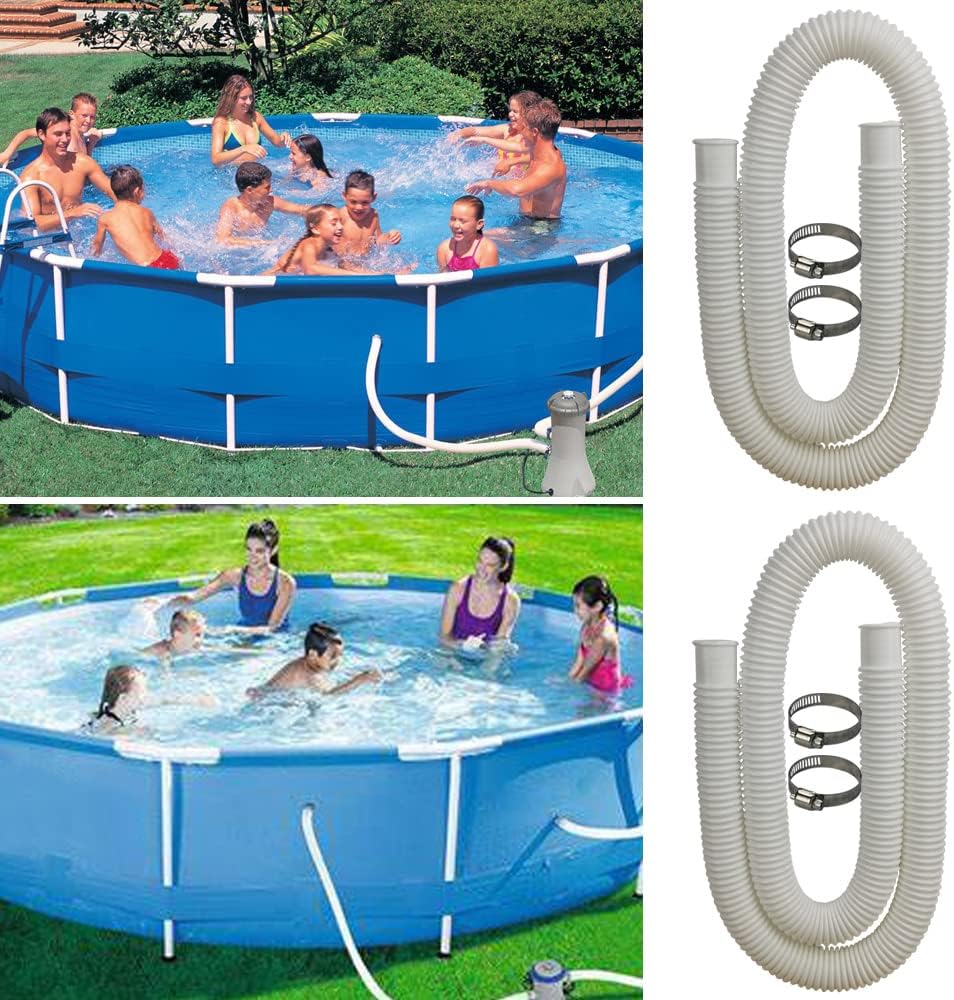 DAILJMON Poolschläuche Ersatzschläuche für oberirdische Pools, weiss1.25"/32MM Durchmesser-Länge 59"