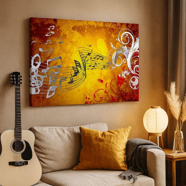 Bilder auf Leinwand 100x70cm Leinwandbild Musik Konzert Spass Blume Gross Wanddeko Bild Schlafzimmer
