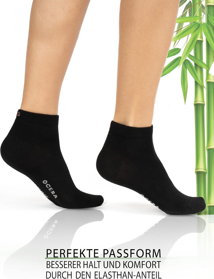 OCERA BAMBUS Kurzschaft Socken, 6 oder 12 Paar atmungsaktive Sneaker Socken aus nachhaltigen Bambusf