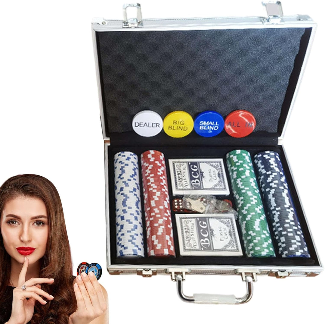 Pokerchips-Set Mit Etui | Blackjack-Poker-Chips-Set | Pokerset Für Kartenclubs, Hochwertiges Pokerch
