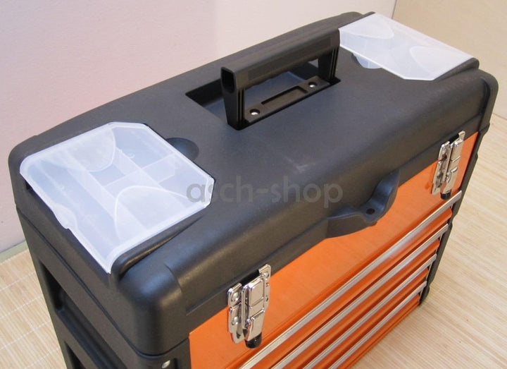 METALL Werkzeugkiste mit 8 Funktionen 3061BB von AS-S Orange, Orange