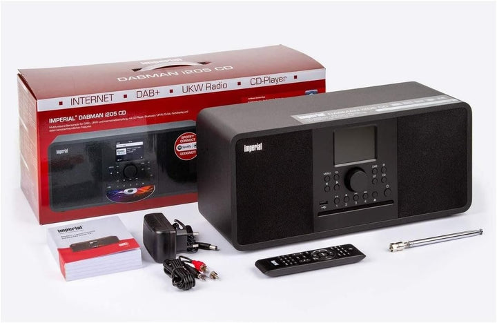 Imperial DABMAN i205 CD (DAB+ Digitalradio, UKW Empfang mit CD Player, Internetradio), Farbe:schwarz
