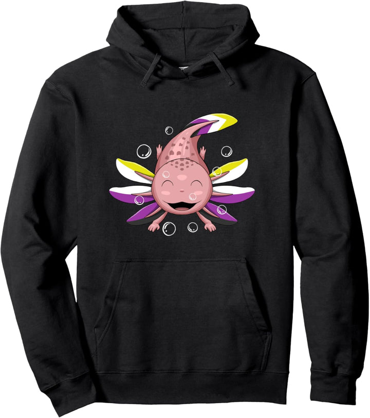 Nicht-binärer Axolotl Nonbinary Pride LGBTQ Pullover Hoodie