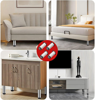 Qrity 4X Tischbein, Füsse für Möbel, Möbelfüsse Verstellbar 300mm, Tischbeine Möbelfuss für Tabellen