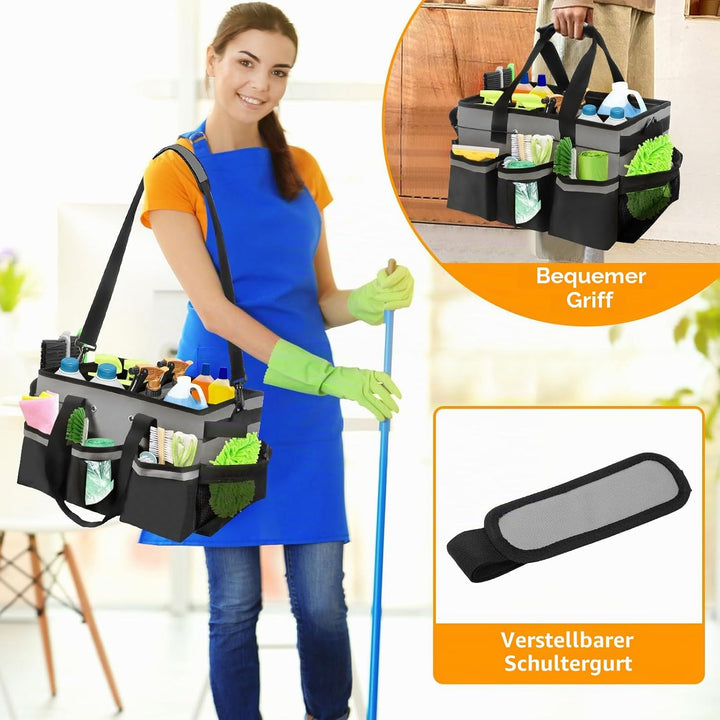 Reinigungs Tasche, 40*23.5*27.5 cm Reinigungscaddy Tragbar mit Griff Reinigungs Caddy Organisator, P