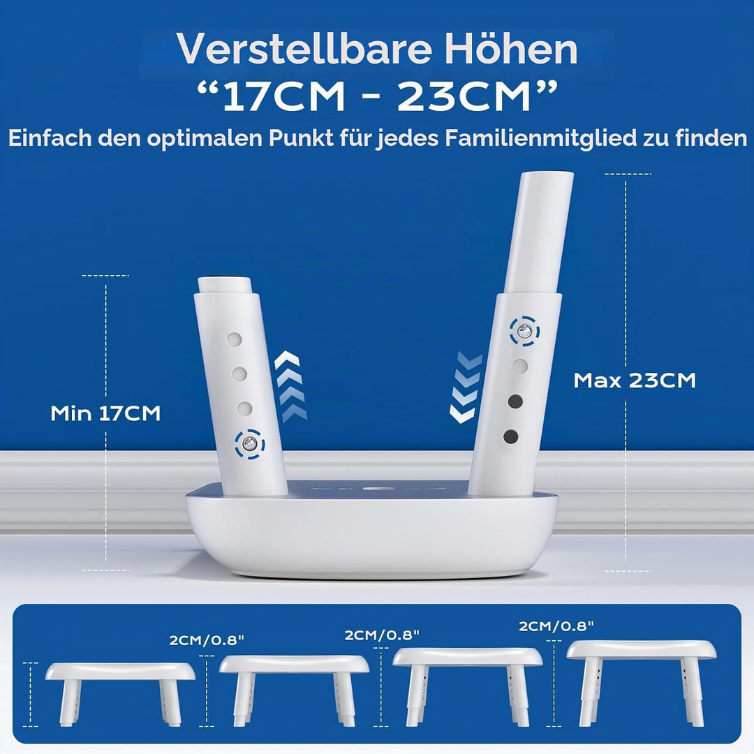 Verstellbarer Toilettenhocker Erwachsene, Badhocker, 4 Höhen Von 17-23 cm Klohocker Für Schwangere/‌