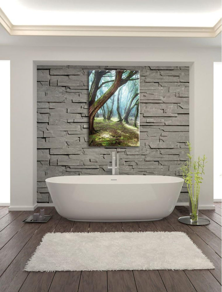 Pixxprint Wald, Format: 100x70 auf Leinwand, XXL riesige Bilder fertig gerahmt mit Keilrahmen, Kunst