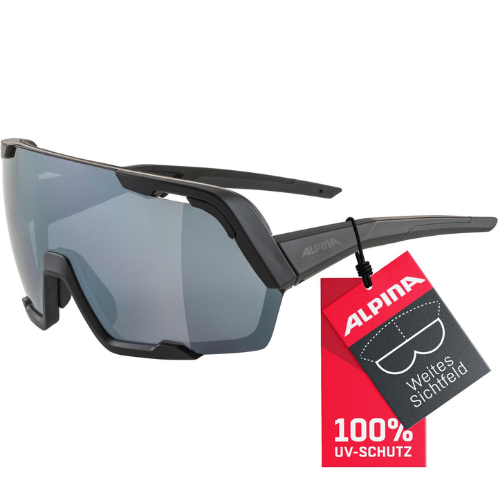 ALPINA ROCKET BOLD - Wasserabweisende und Beschlagfreie Sport- & Fahrradbrille Mit 100% UV-Schutz Fü