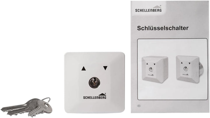 Schellenberg 25101 Schlüsselschalter Aufputz austauschbarer Schliesszylinder inkl. 3 Schlüssel, zur