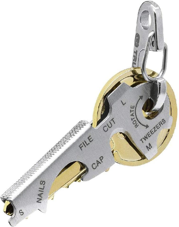 True Utility KeyTool - Multi Tool - Edelstahl-Schlüsselanhänger - 8 in 1 Tool, Box-Cutter-Messer, Sc